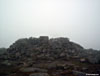 An unusual cairn marks the top of Beinn Dearg