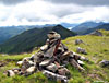 The cairn on Streap with Loch Shiel in the distance