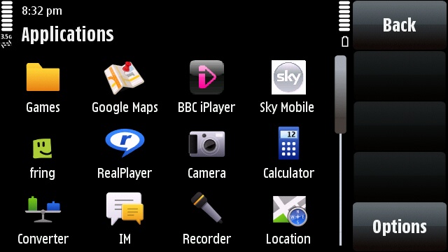 Applications menu